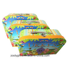 Child Toy Storage Paper Suitcase Boxes with Metal Handle